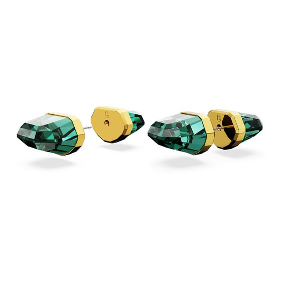 Pendientes-de-boton-Lucent-Verdes-Baño-tono-oro
