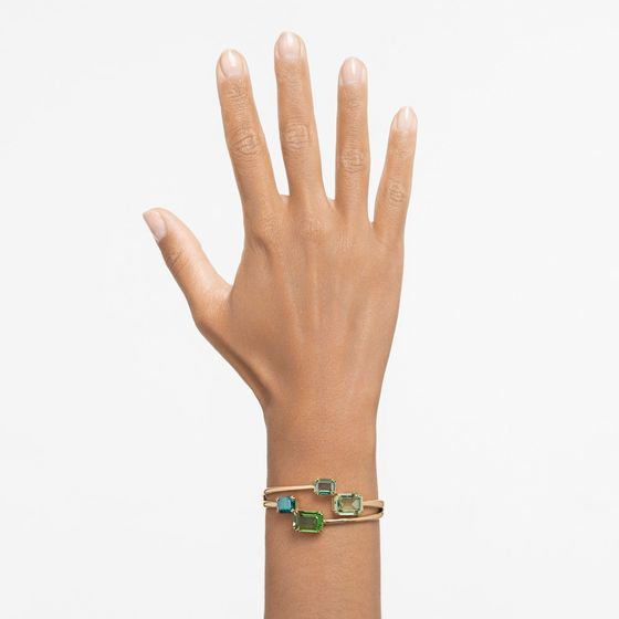 Brazalete-Millenia-Talla-octogonal-Verde-Baño-tono-oro